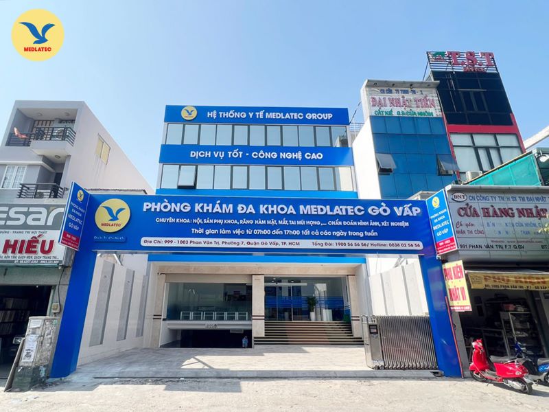 Mặt tiền Phòng khám Đa khoa MEDLATEC Gò Vấp khang trang, rộng rãi